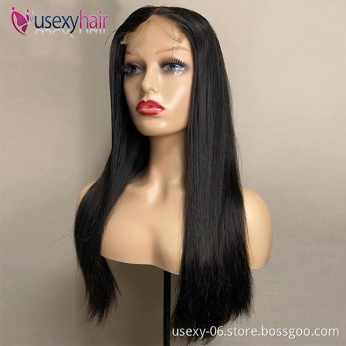 Luxury brazillian hair virgin brazilian wigs bone straight human hair lace frontal wig women 12a hair super double drawn wigs